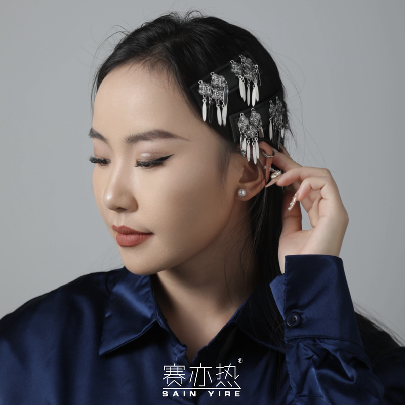【Saiyi Hot】16-Piece Set of Hair Accessories with Bangs Clips, Handmade Classical Retro Tassel Hair Ornaments
