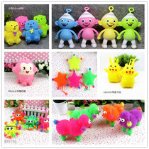 Small small yellow small animal stall luminous toy children vent ball decompression flash fluffy ball manufacturer supply