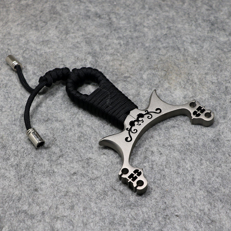 Stainless Steel Wire Cutting Warfare Wolf Series Carball Straight Plate Slingshot Outdoor Sports Eye-to-eye Trekking Bika Chrysanthemum Gold Steel Wolf