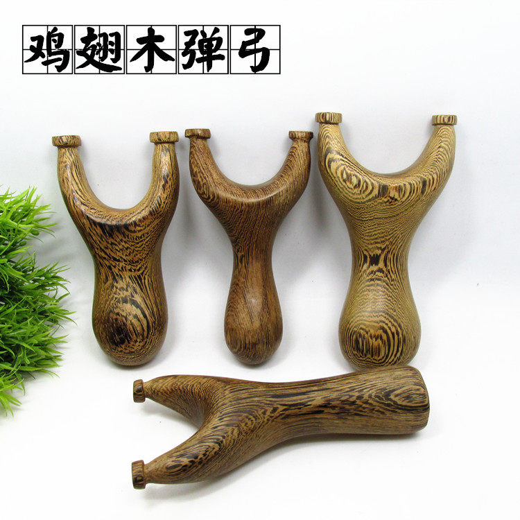 Direct selling chicken wing wood solid wood slingshot special hardwood rose pear flat leather anti-curve flying tiger fork stainless steel outdoor new bow