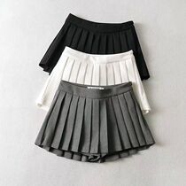 Zoki Sexy Women Pleated Skirts High Waist Summer Vintage Min