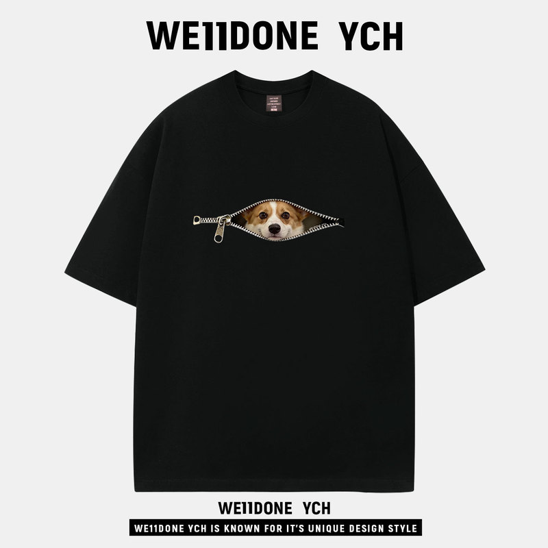 We11Done Ych American Trendy Brand Puppy Print Short-Sleeved T-Shirt Round Neck Loose Unisex 2026 Summer We11Done Ych American Trendy Brand Puppy Print Short-Sleeved T-Shirt Round Neck Loose Unisex 2026 Summer