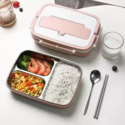 Stainless Steel 304 Separate Rice Bowl Insulation Bento Box Students Simple Bento Box Canteen Cantroom for Dining Office workers Portable