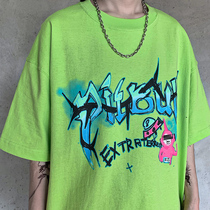 2020 new summer dress Korean version of ins tide Harajuku cartoon printing student loose five short sleeve T-shirt jacket female