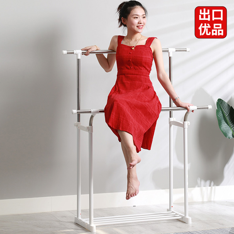 Clothes Drying Rack, Floor-Standing, Balcony, Household, Double-Pole, Telescopic, Foldable, Stainless Steel, Indoor, Simple Clothes Rack, Hanging Rod Clothes Drying Rack, Floor-Standing, Balcony, Household, Double-Pole, Telescopic, Foldable, Stainless Steel, Indoor, Simple Clothes Rack, Hanging Rod