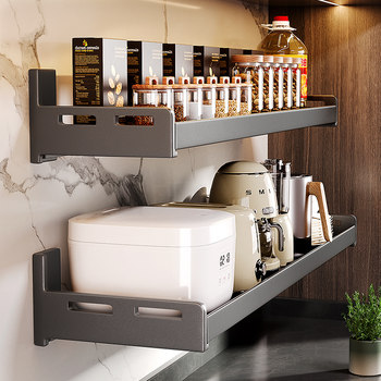 Kitchen shelf seasoning storage wall hanging without punching wall hanging wall width multifunctional products italian style