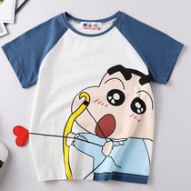 Boy Short-sleeve T-shirt Japanese Cartoon Pure Cotton Loose Girl Compassionate Child Baby Cute Kini Dress T-shirt Summer Dress
