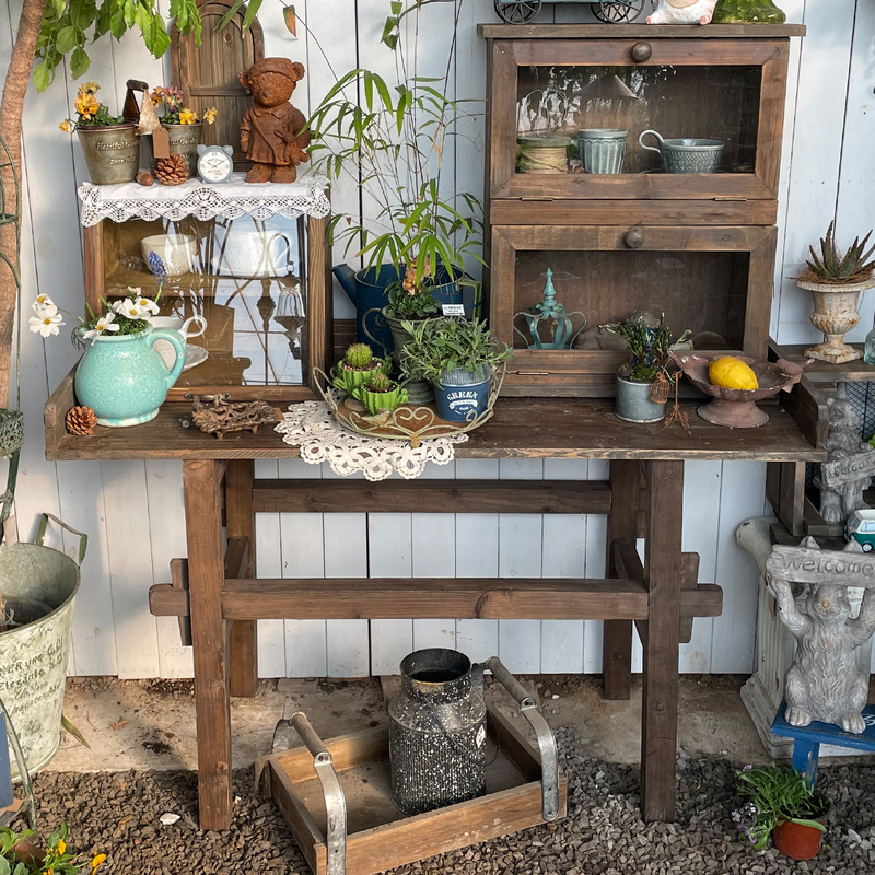 Fall in Love with the Garden: Home Balcony and Courtyard Decorative Wooden Table, Old Solid Wood Long Table Workstation