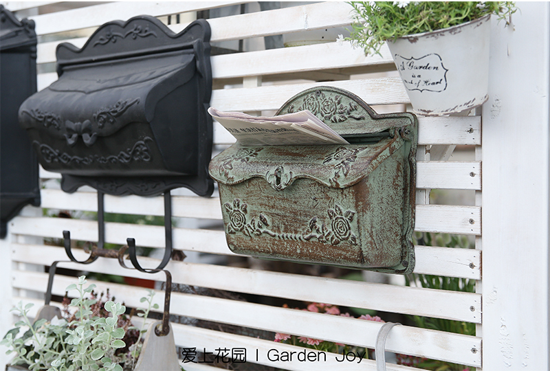 Fall in Love with the Garden | Groceries Cast Iron Mailbox Letter Box Newspaper Box Milk Box Garden Balcony Decoration Fall in Love with the Garden | Groceries Cast Iron Mailbox Letter Box Newspaper Box Milk Box Garden Balcony Decoration