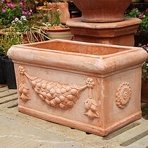 Fall in love with the garden) Foreign trade export red pottery pot wheat ear flower long square basin