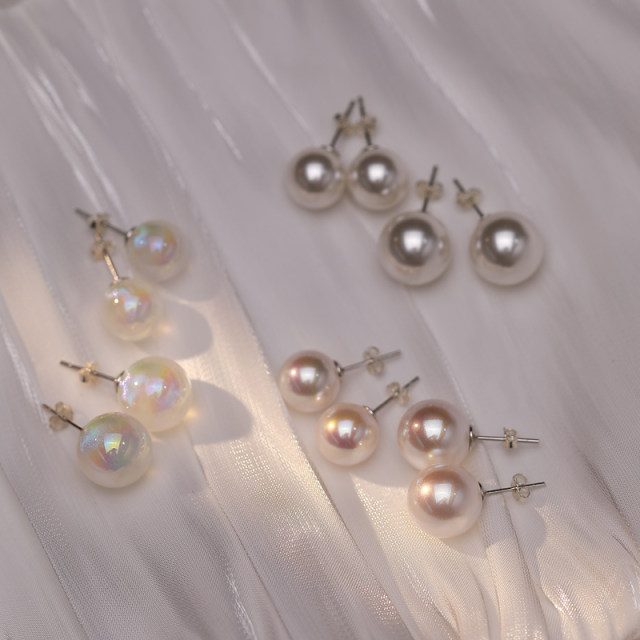 Fever Pearl Earrings 999 Sterling Silver Shijia Earrings 2024 New Hot Style High-end Light Luxury Zhengyuan 520 ຂອງຂວັນ