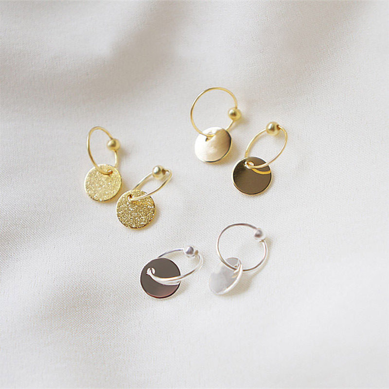 925 pure silver circle earrings are simple geometry Korean ear - ring design of personalized tide human earring