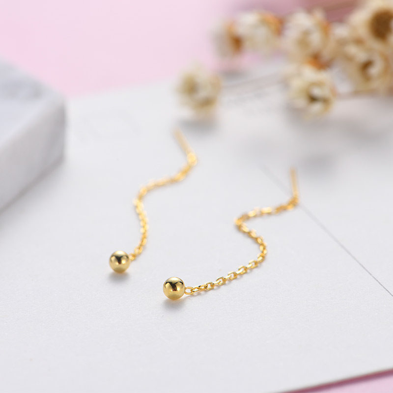 S925 Pure Silver Ear Needle Temperament Brief South Korea Woman 100 Hitch Necklace Earrings Net Red Fairy student cute sweet and windy