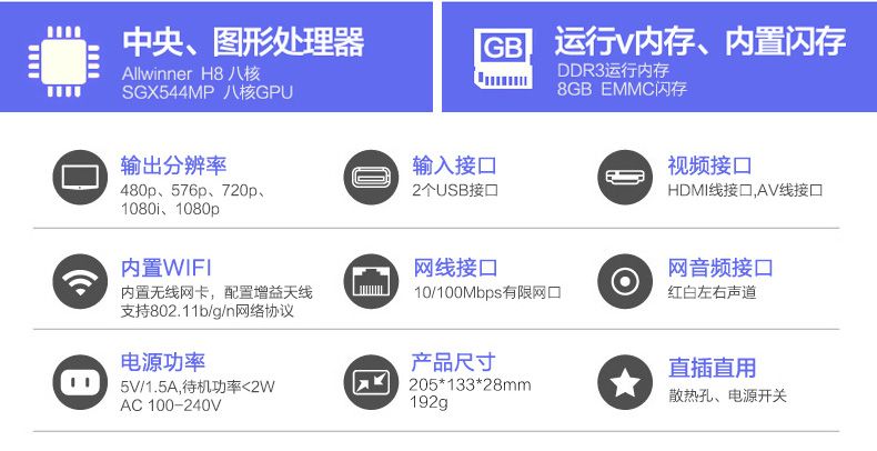may chieu epson Thiết lập mạng Amoi / Amoi A6 hộp 8 lõi HD wifi 8 đầu máy nghe nhạc Android 8G TV box
