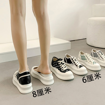 Small cocktail fragrance shoes in small size canvas shoes increased the womens shoes 8cm increase small white shoes