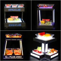 KTV glowing two-layer fruit plate rack iron creative bar three-layer four-grid six-grid led fruit rack fruit snack plate