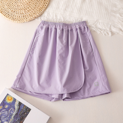 Girls' Shorts Summer 2026 New Style Children's Sports Skirt Pants for Older Girls Stylish Quick-Dry Five-Point Wide-Leg Hot Pants Thin — 1