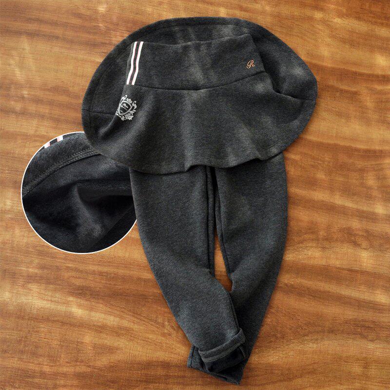 (Broken Code Special) Girls' Western style hakama and velvet underwear 2022 new spring and autumn trousers children's outer wear pants