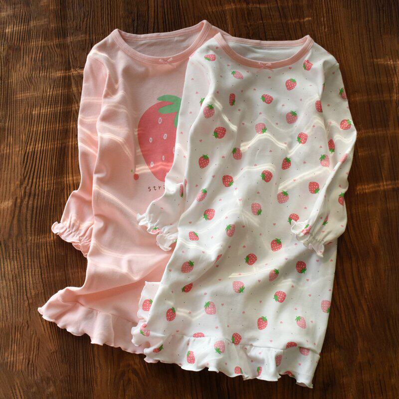 Girl's sleepy skirt Spring and Autumn Children's pajamas girl baby baby's pure cotton dress long sleeve all cotton big child's gown