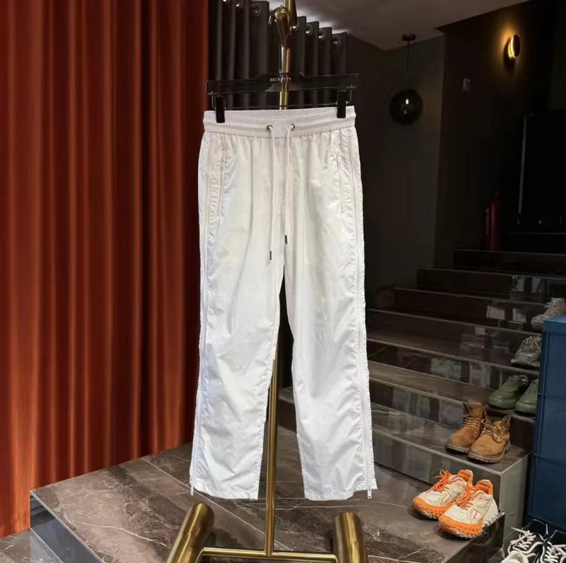 Men's Summer Thin Zipper Straight-Leg Pants, Loose Casual Pants, Breathable Quick-Dry Pants, Colorful Solid Color Sports Sweatpants