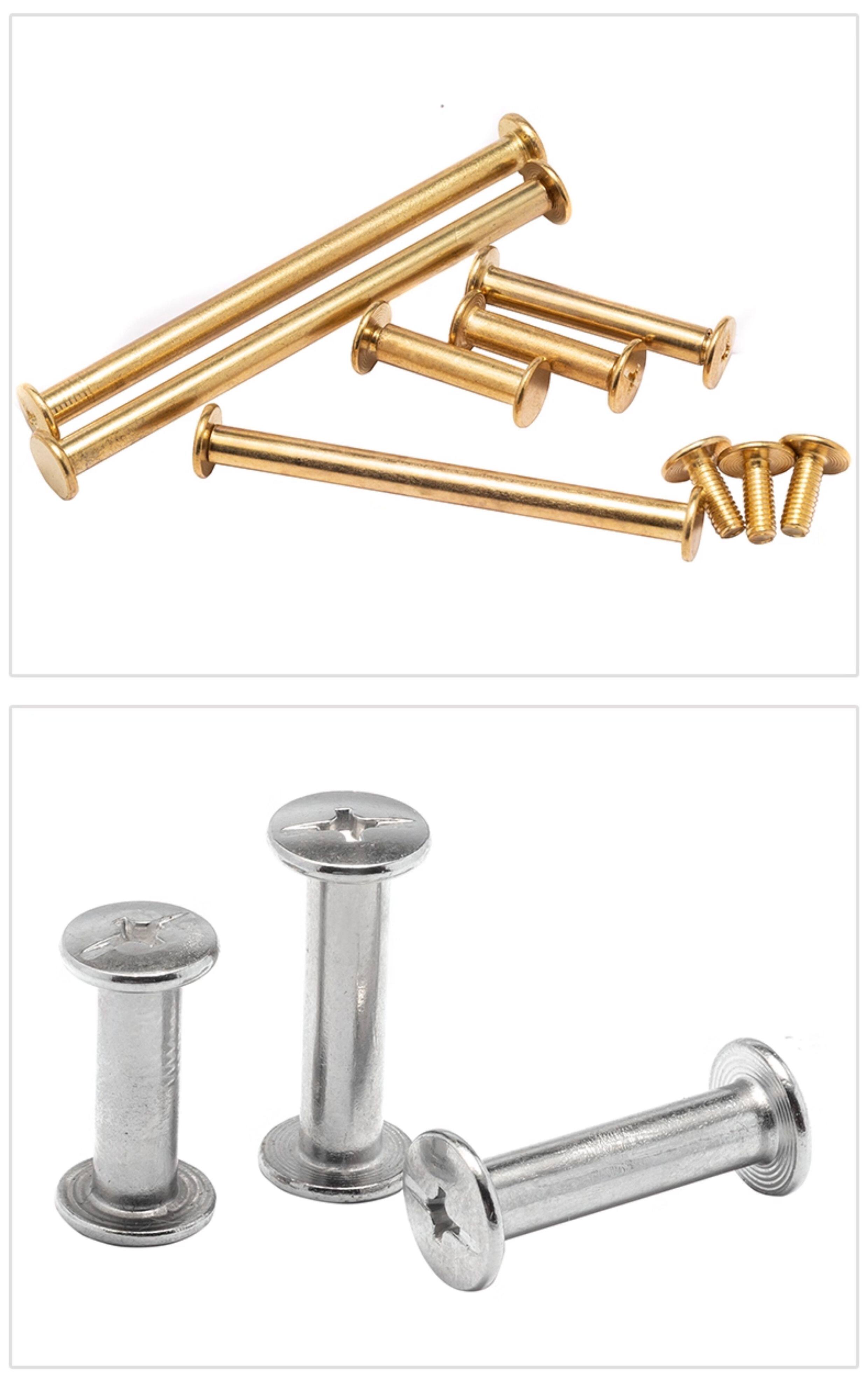 Винт 镀镍子母铆钉丝/菜谱钉相册对接账本样册对锁螺丝对锁装订螺钉d5 Strong