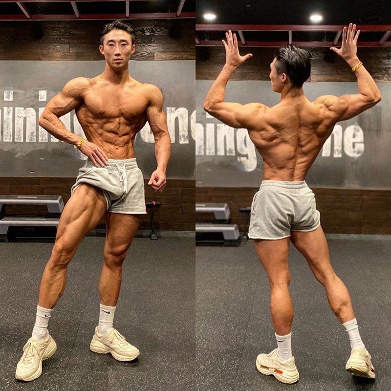 Men's Fitness Shorts, Sports Three-Quarter Pants, Equipment Training, Squat, Summer Cotton, Loose, Cuffed, Trendy Brand Running Pants