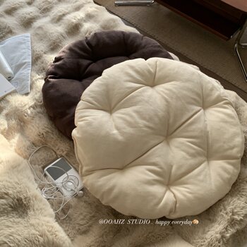 Linen round futon cushion thickened pillow tatami