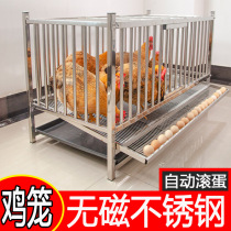Chicken Cage Automatic Rolling Egg Stainless Steel Bottom Thickened encryption Home Large breeding hen Lower egg anti-pecking egg cage