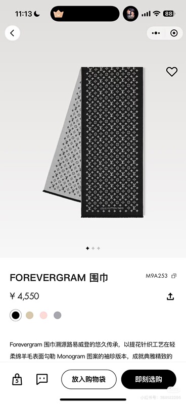 Louis Vuitton Lv Double-Sided Wool Printed Scarf M9A253