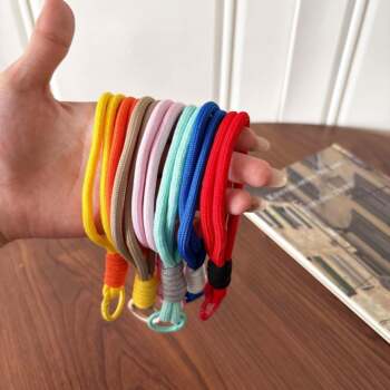 Xiaohongshu's popular creative simple mobile phone lanyard colorful mobile phone rope multi-purpose camera anti-lost wrist rope thickened lanyard