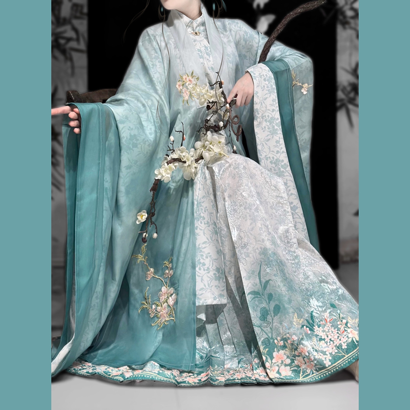 Fuyao [Old Dreams of Spring] Original Ming-Style Hanfu Women's Ma Mian Skirt Set with Cape and Long Robe, Heavy Embroidery Set