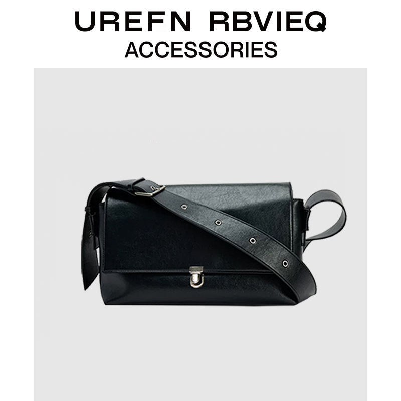 Ur Men's Bag New Model Men's Crossbody Bag Retro Flap Lock Bag Design Niche Shoulder Bag Messenger Bag Unisex