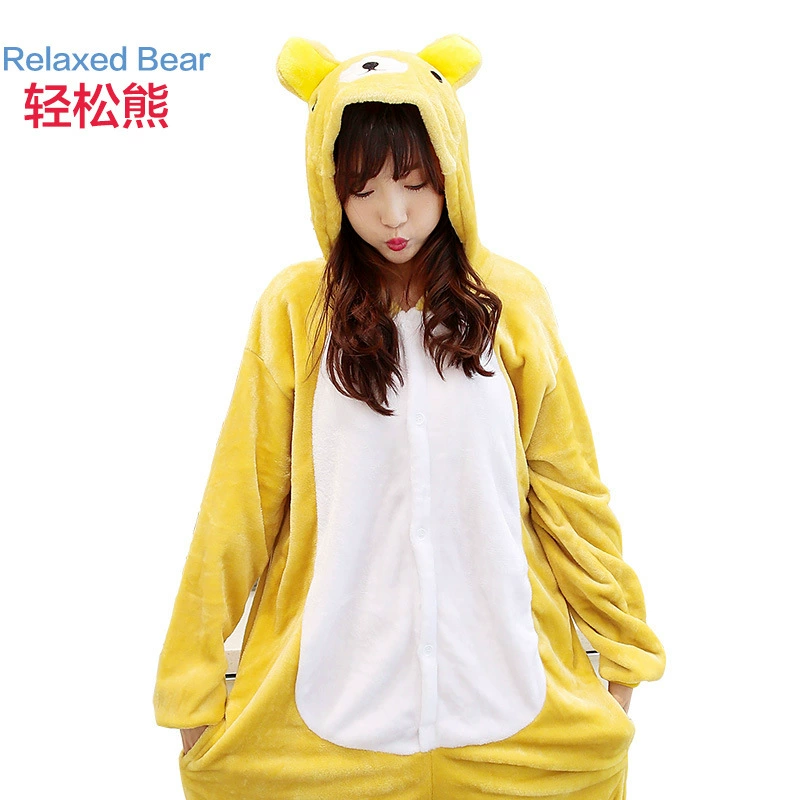 Phim hoạt hình Bộ đồ ngủ Xiêm Phụ nữ Khủng long Cặp vợ chồng Flannel Loài vật dễ thương Mùa đông Lông cừu San hô