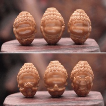 Pines green pine stone natural olive nuclear sculpted text to play the piece DIY accessories six no-no-Buddhas 6 sets