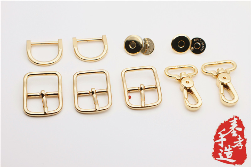 Japan imports high-end handmade leather furniture hardware Cambridge bag suit pin button lobster button D word ring accessories