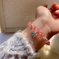 LUUL pure natural strawberry crystal rose crystal powder crystal bracelet Bracelet L-11