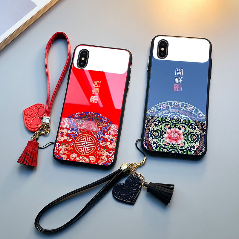 China Wind iPhonex mobile phone protective shell Apple xs glass iPhone protective sheath 2020 Mouse Bentrix New Year silicone xs max anti-fall ip9XR full package x