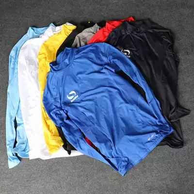 Outdoor sports British single men's quick-drying air-permeable high-neck basic layer compression clothing tights training long-sleeved 7389