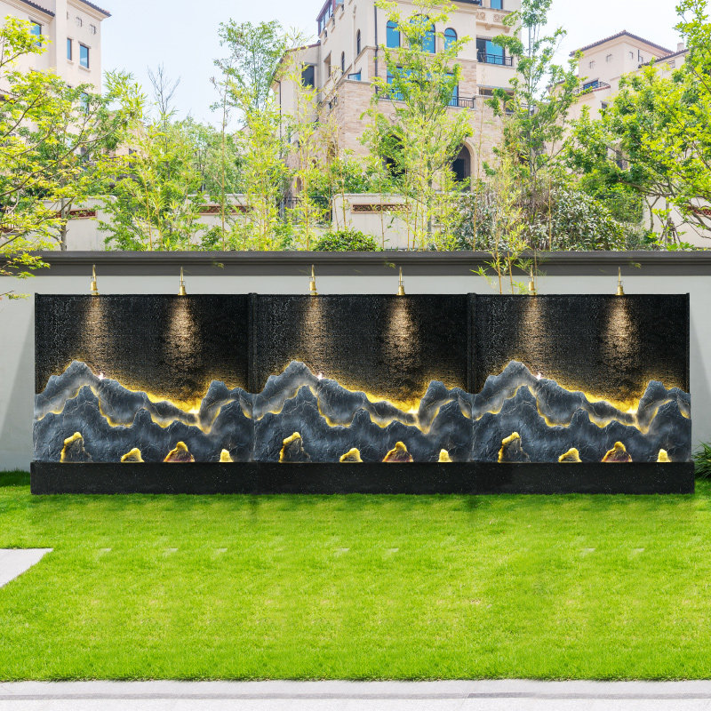 Water Curtain Wall Water Screen Xuanguan Partition Outdoor Villa Garden Courtyard Fake Mountain Fountain Landscape Waterfall Pendulum-Taobao