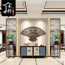 Solid Wood Ancient Wind Wall Decoration Decoration Painting Xuanguan Living Room Home Sector East Yang Wood Engraving Chinese Hung Screen Pendant Classical
