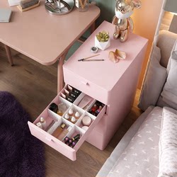New Model of Curved Drawer Storage Cabinet for Home Use, Suitable for Narrow Spaces under Tables and Beds, Dopamine-Style Iron Art Chest of Drawers with Lock, Low Cabinet