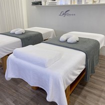 Solid color beauty bed embroidery massage large bed sheet custom logo quilt New skin management single thick bed sheet