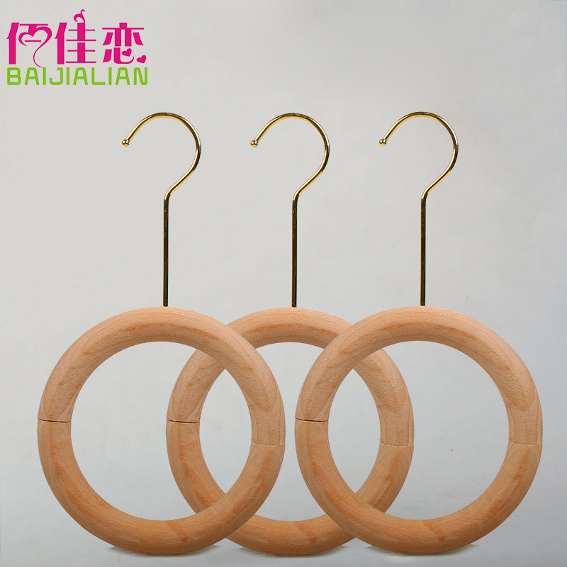 Beech wooden clothing store special S hanging round hanging clothes support log ring ring ring ring ring wooden clamp ring