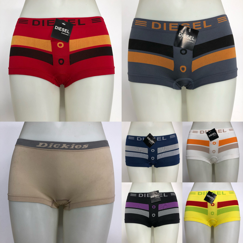 Trendy Brand Diesel Seamless Beach Quick-Dry Sports Low-Waist Women's Boxer Briefs with Free Shipping