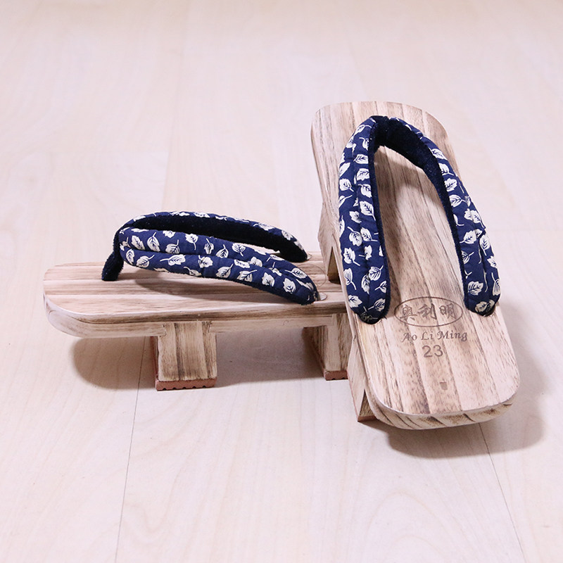 Olimin 2021 Summer new Japanese-style dichota cos lovers wood slippers summer