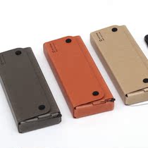 Japanese imported MIDORI) minimalist to extremely recycled paper leather student stationery box creative hipster pen box