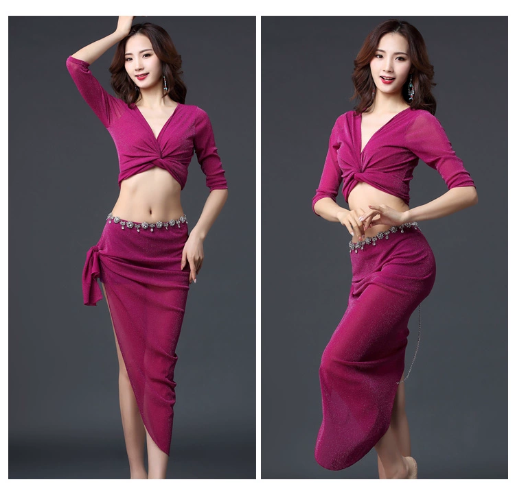 Trang phục múa bụng nữ trang phục tập luyện gợi cảm 2019 mới set trang phục múa phương Đông cho người mới bắt đầu biểu diễn trang phục cao cấp - Khiêu vũ / Thể dục nhịp điệu / Thể dục dụng cụ