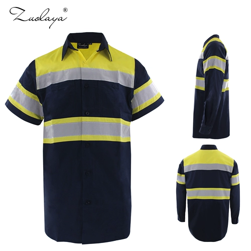 Хлопковая светоотражающая рубашка для работы