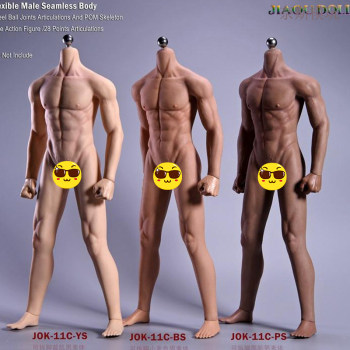 Jiaou Doll Langa 1/6 Jok-11C-Bs Male Soldier Figure with Detachable Legs, Strong Physique, Male Muscle Body with Plastic Coating