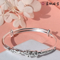 Leopard Pure Silver 9999 Bracelet Woman Solid Foot Silver Bracelet Young silver ornament Hand ring festive delivery